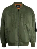 Mostly Heard Rarely Seen Drip crochet-panelling bomber jacket - Green
