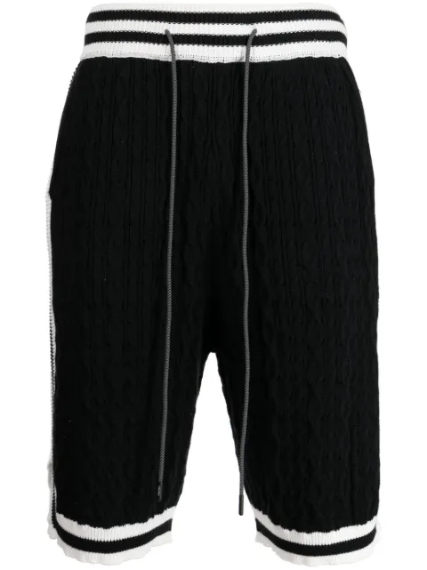 Mostly Heard Rarely Seen cable-knit striped track shorts