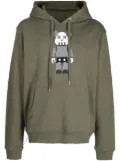 Mostly Heard Rarely Seen 8-Bit bear-print cotton hoodie - Green