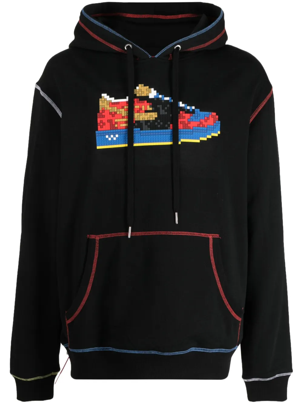 Mostly Heard Rarely Seen 8-Bit sneaker-print cotton hoodie | Black | Image 1