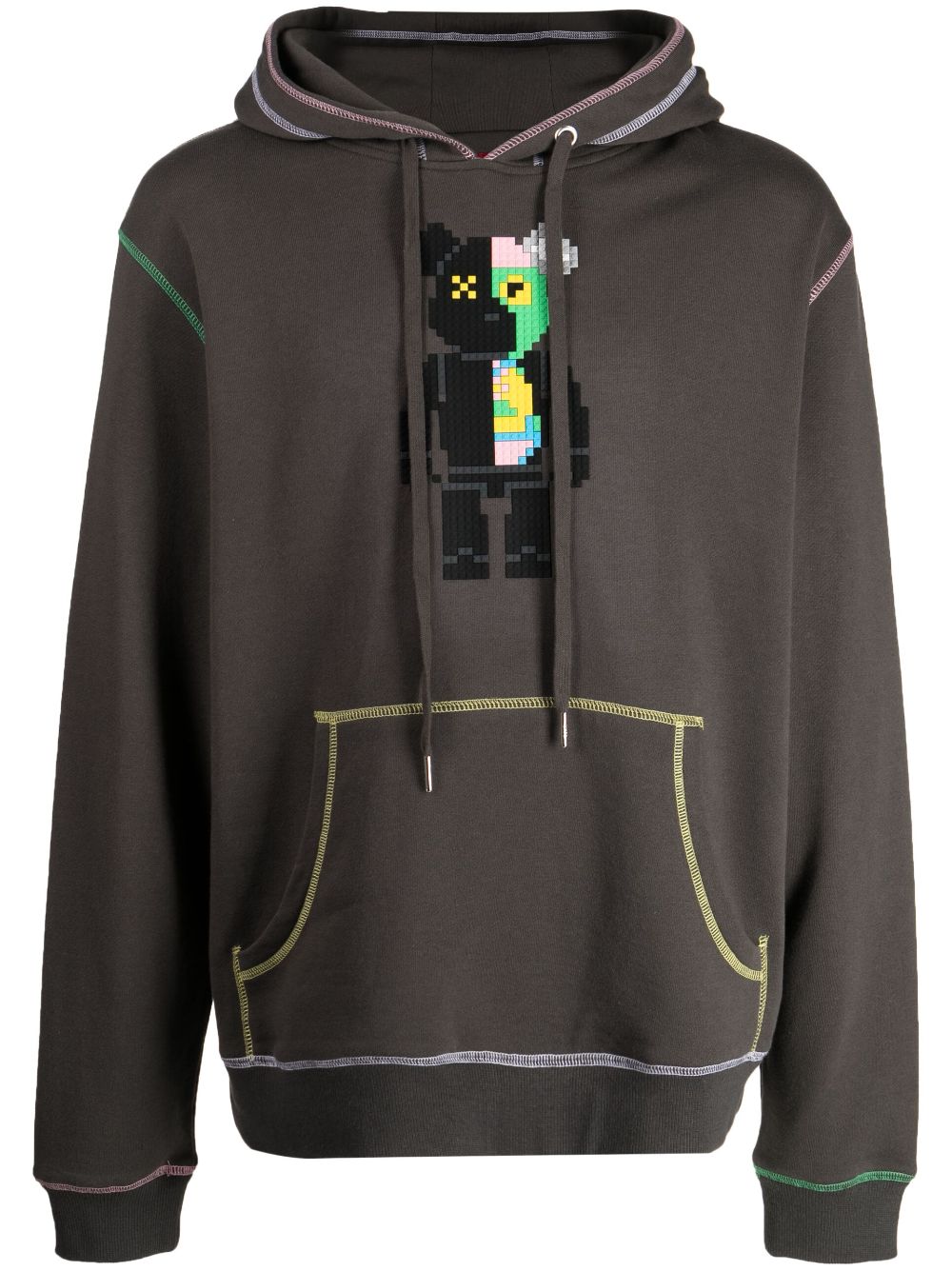 Mostly Heard Rarely Seen 8-Bit bear-print cotton hoodie - Green