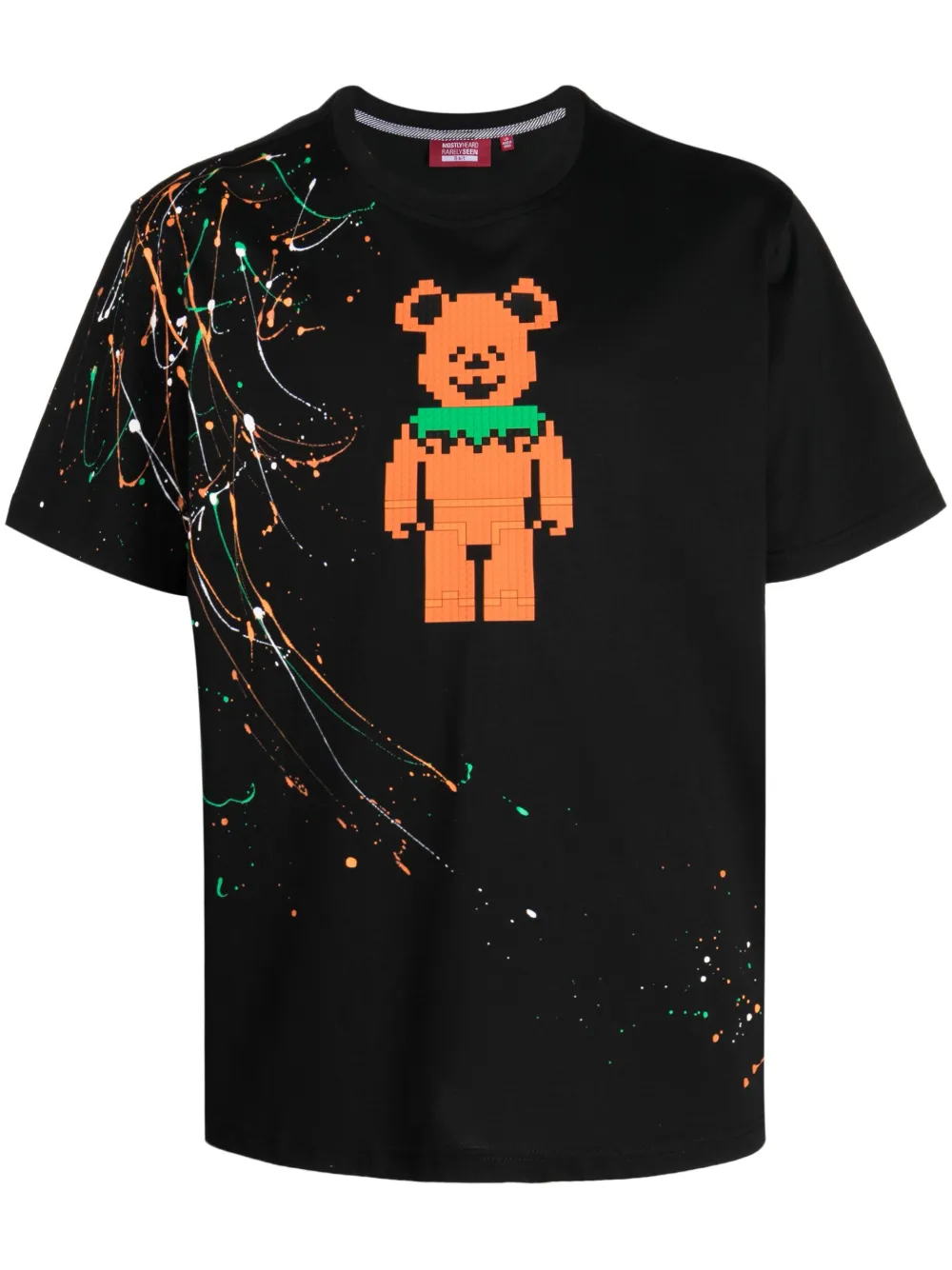 Mostly Heard Rarely Seen 8-Bit Pumpkin Bear cotton T-Shirt | Black | Image 1