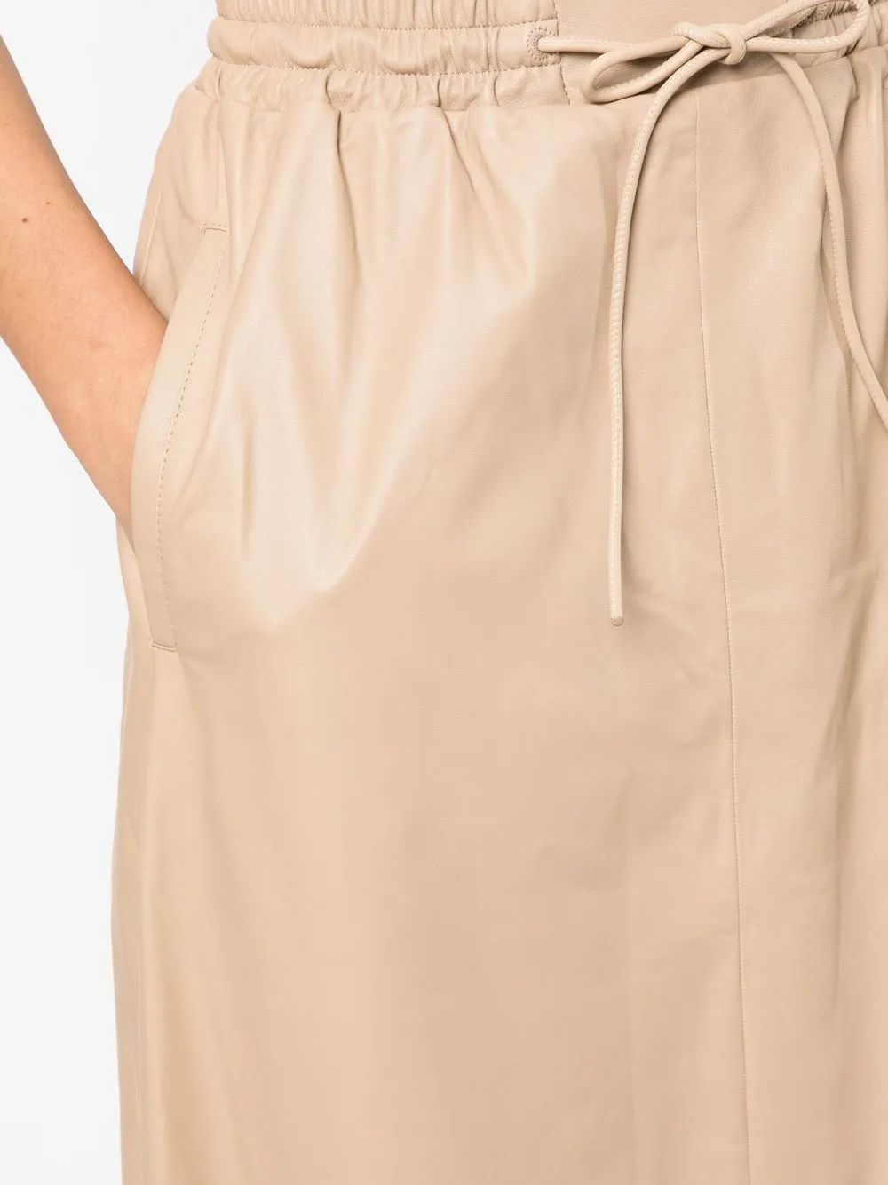 Yves Salomon Leather Flared Skirt in Neutrals, view 5