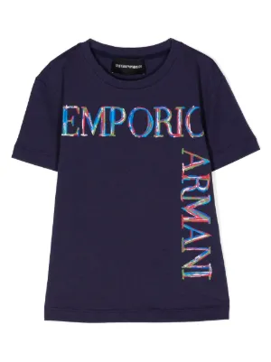 Emporio Armani Kids logo print T shirt Farfetch