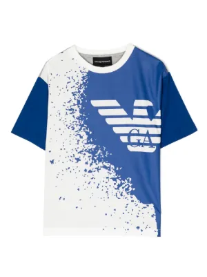 Emporio Armani Kids Splatter Printed Logo T shirt Farfetch