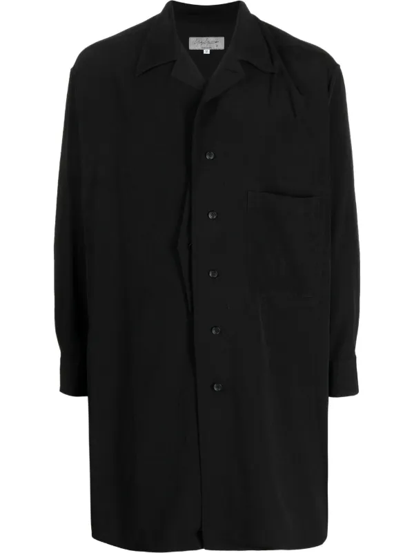 Yohji Yamamoto patch-pocket long-sleeve Shirt | Black | FARFETCH ID