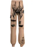 Haculla distressed knitted track pants - Brown