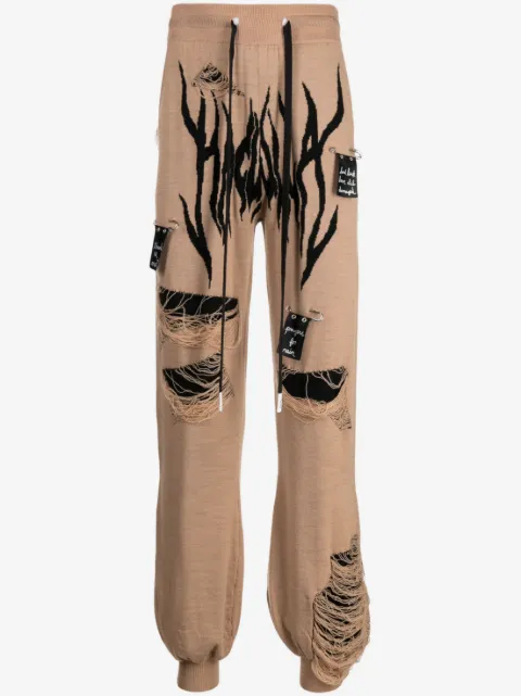 Haculla distressed knitted track pants