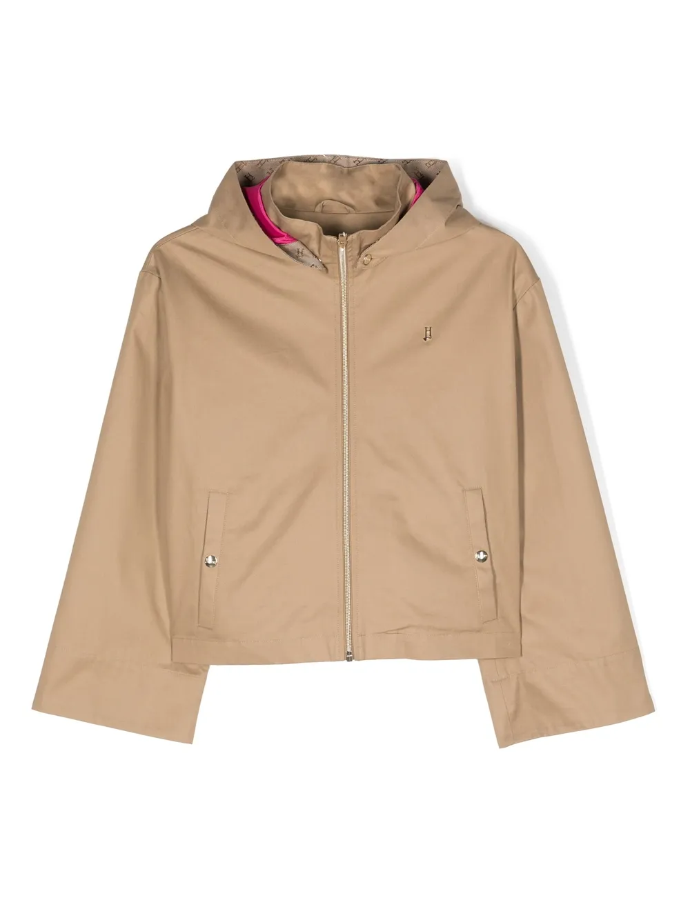 Herno Kids logolettering waterrepellent Hooded Cape Farfetch