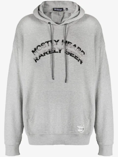 Mostly Heard Rarely Seen logo-embroidered hybrid cotton hoodie