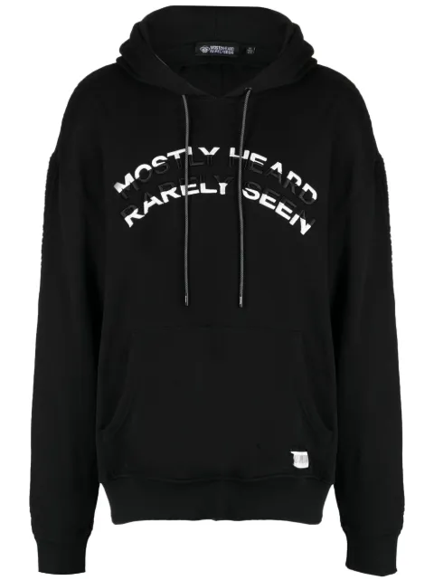 Mostly Heard Rarely Seen logo-embossed cotton hoodie 