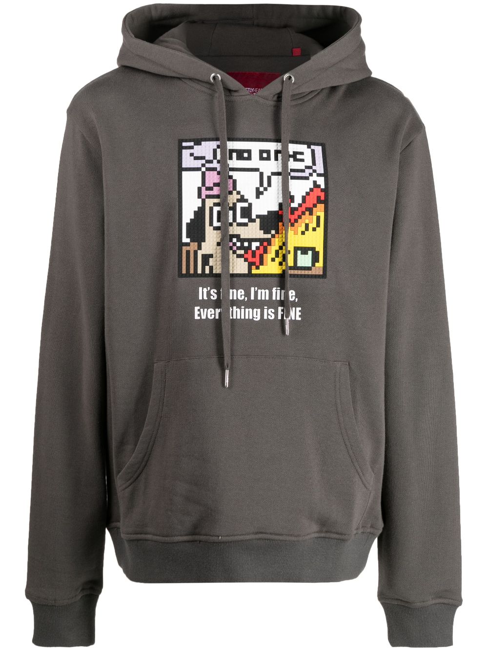 Mostly Heard Rarely Seen 8-Bit graphic-print cotton hoodie - Grey