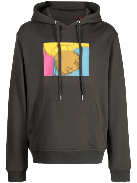 Mostly Heard Rarely Seen 8-Bit fist-print cotton hoodie
