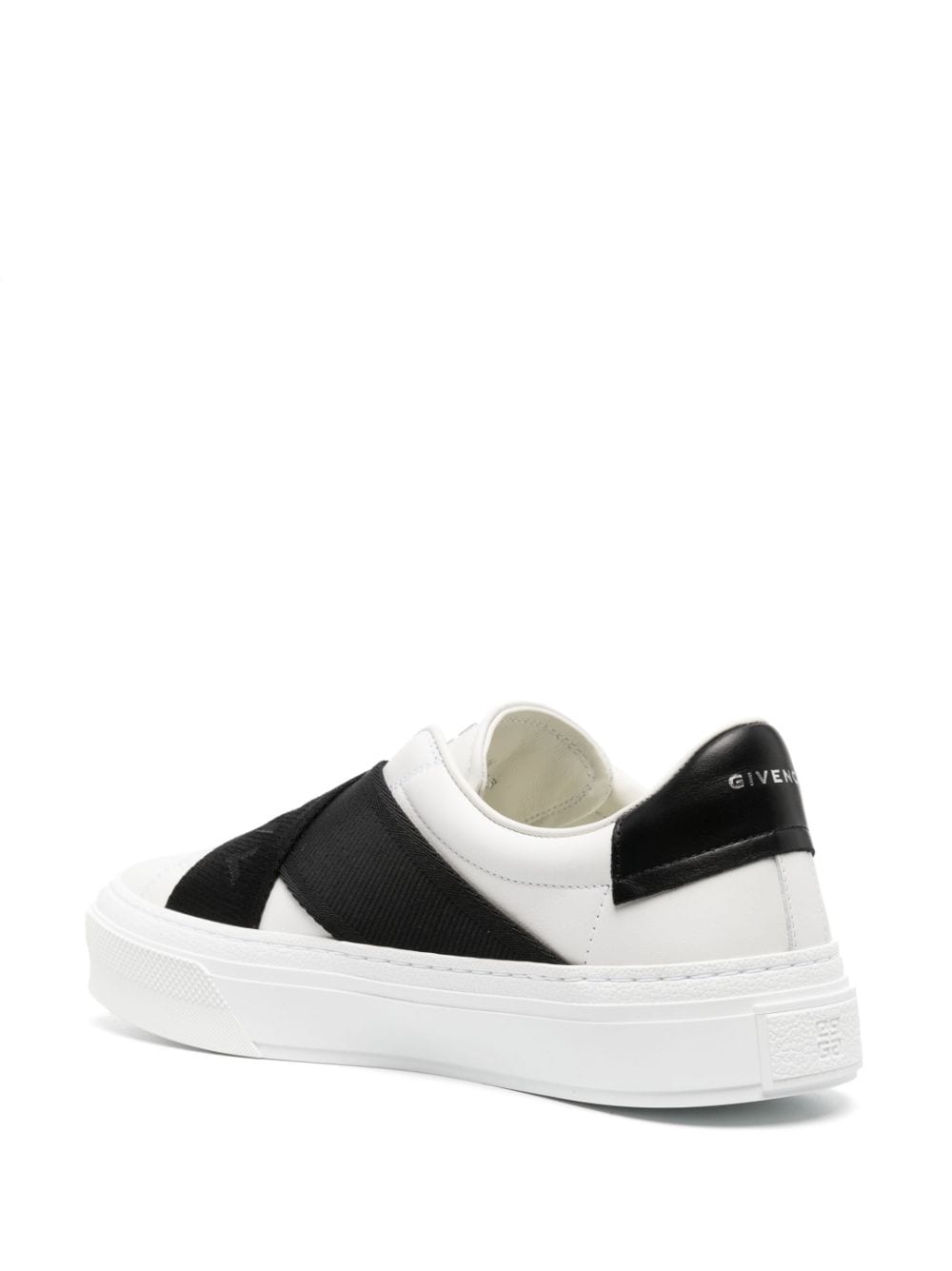 Shop Givenchy City Sport Leather Sneakers In 白色
