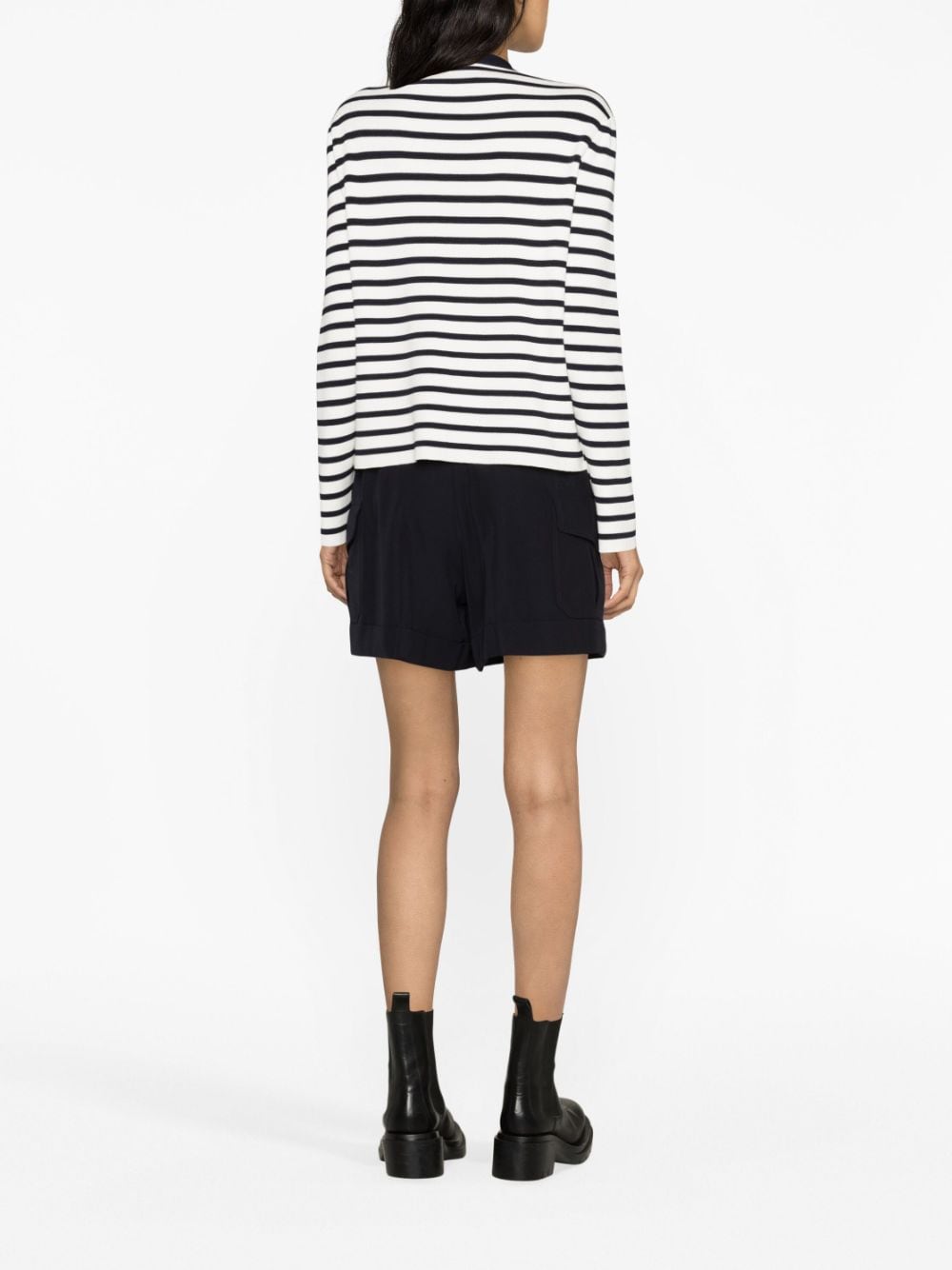 Shop Givenchy Sailor Striped Cotton-blend Cardigan In White