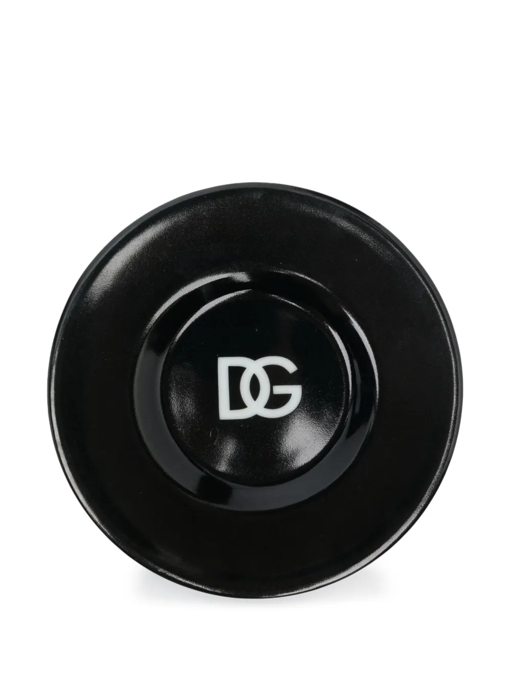 Dolce & Gabbana Dg-print Ceramic Teacups (set Of 2) In Black