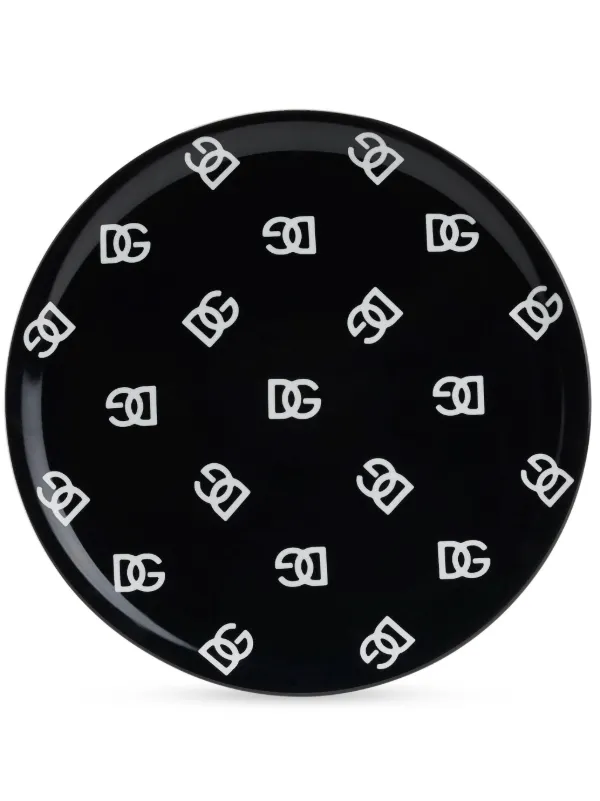Dolce & Gabbana Pizzateller Mit Logo-Print | Schwarz