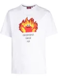 Mostly Heard Rarely Seen 8-Bit flame-print cotton T-shirt - White