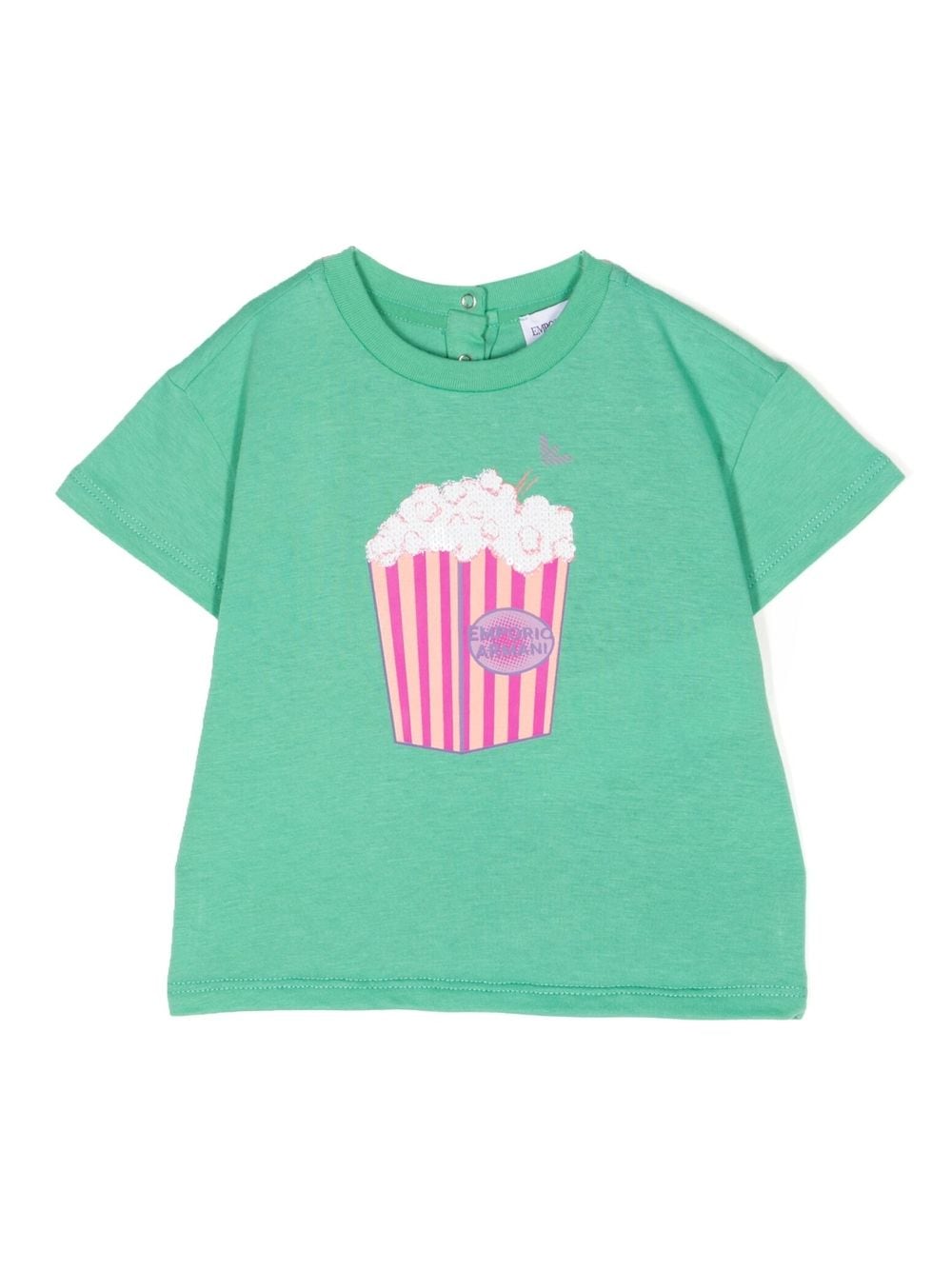 Emporio Armani Babies' Popcorn Logo T-shirt (9-36 Months) In Grün