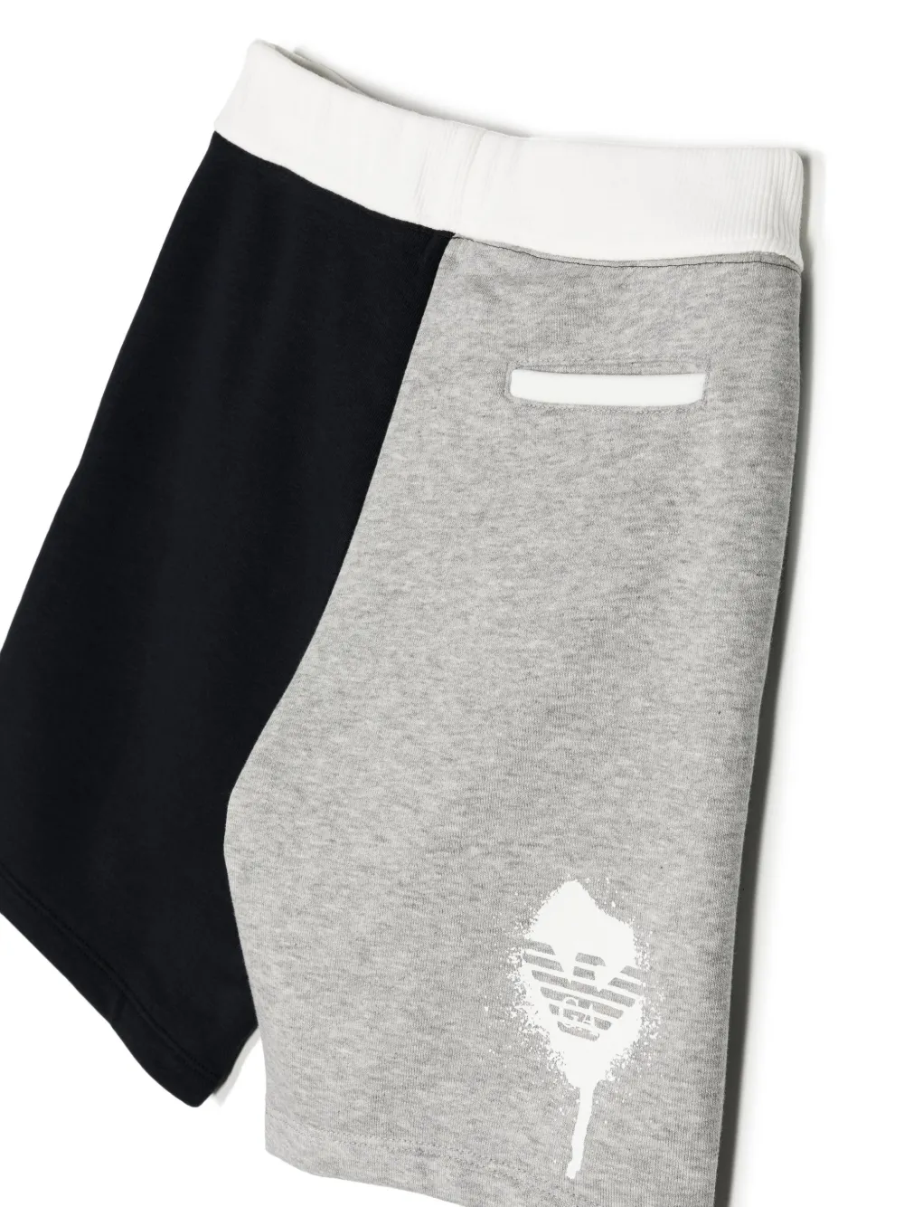 Emporio Armani Colour-block Track Shorts In 黑色