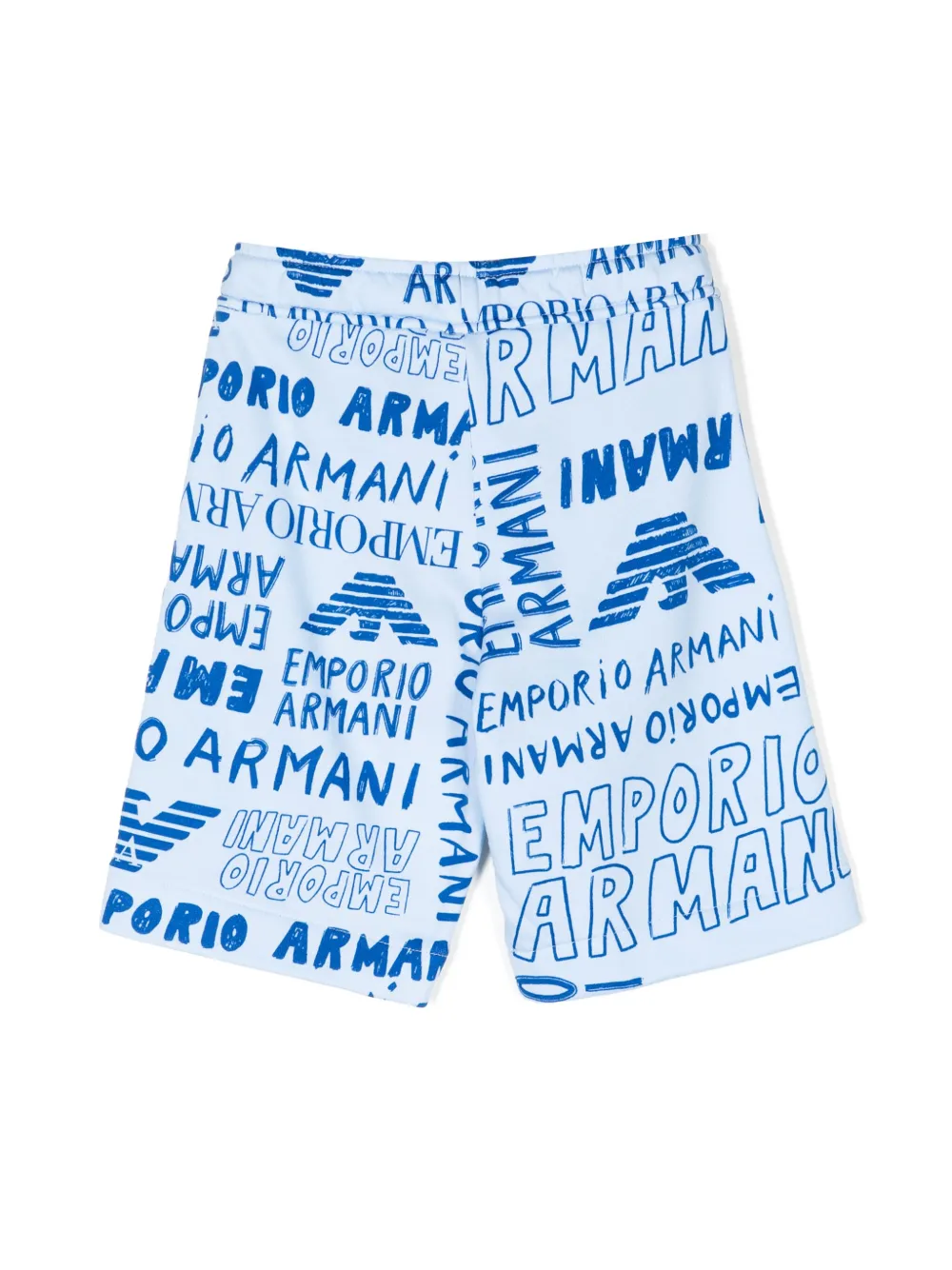 Emporio Armani Kids Shorts met logoprint - Blauw