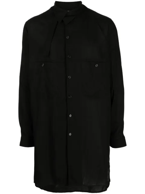 Yohji Yamamoto asymmetric-collar long-sleeve shirt