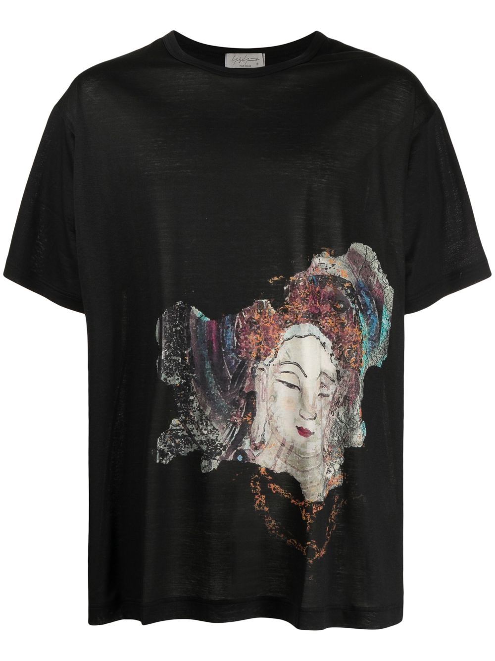 Yohji Yamamoto Graphic-print Short-sleeve T-shirt In Schwarz