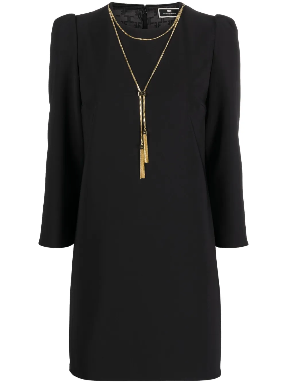 Elisabetta Franchi Tassel Chain-link Minidress In Black