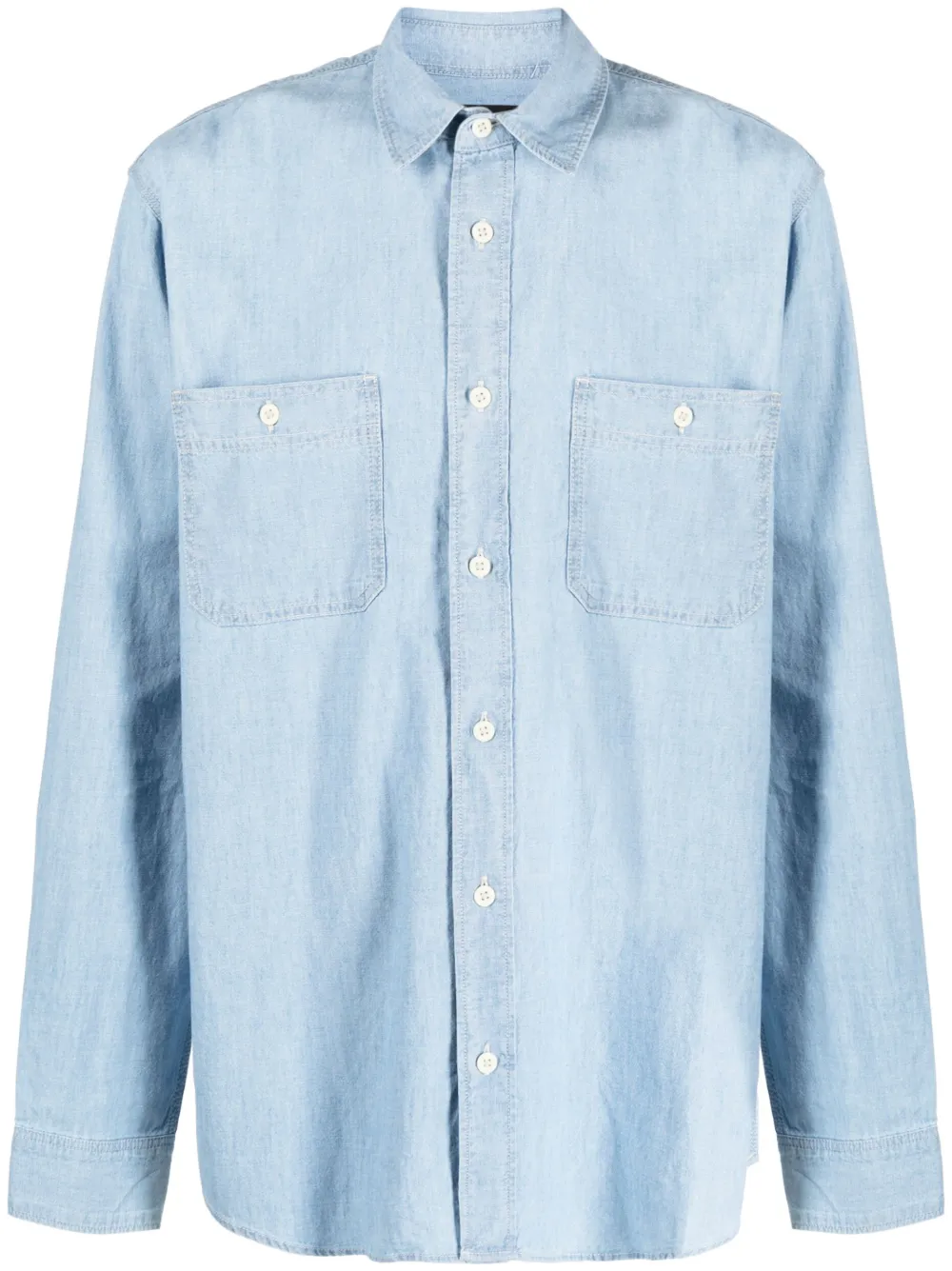 button-up chambray shirt
