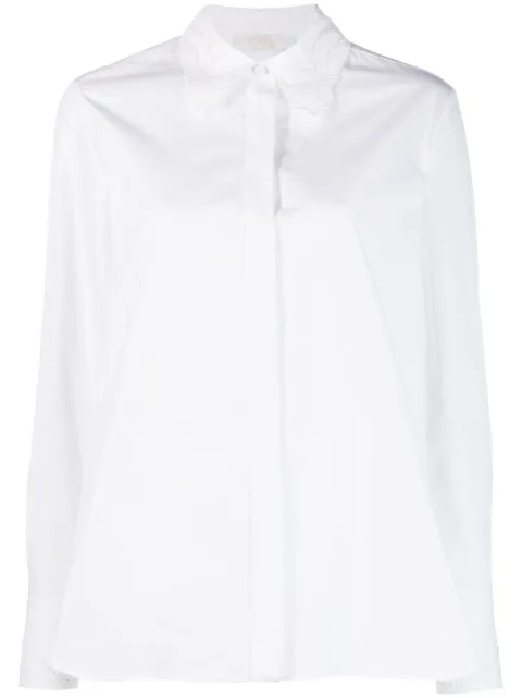 Chloé floral-embroidery cotton shirt 