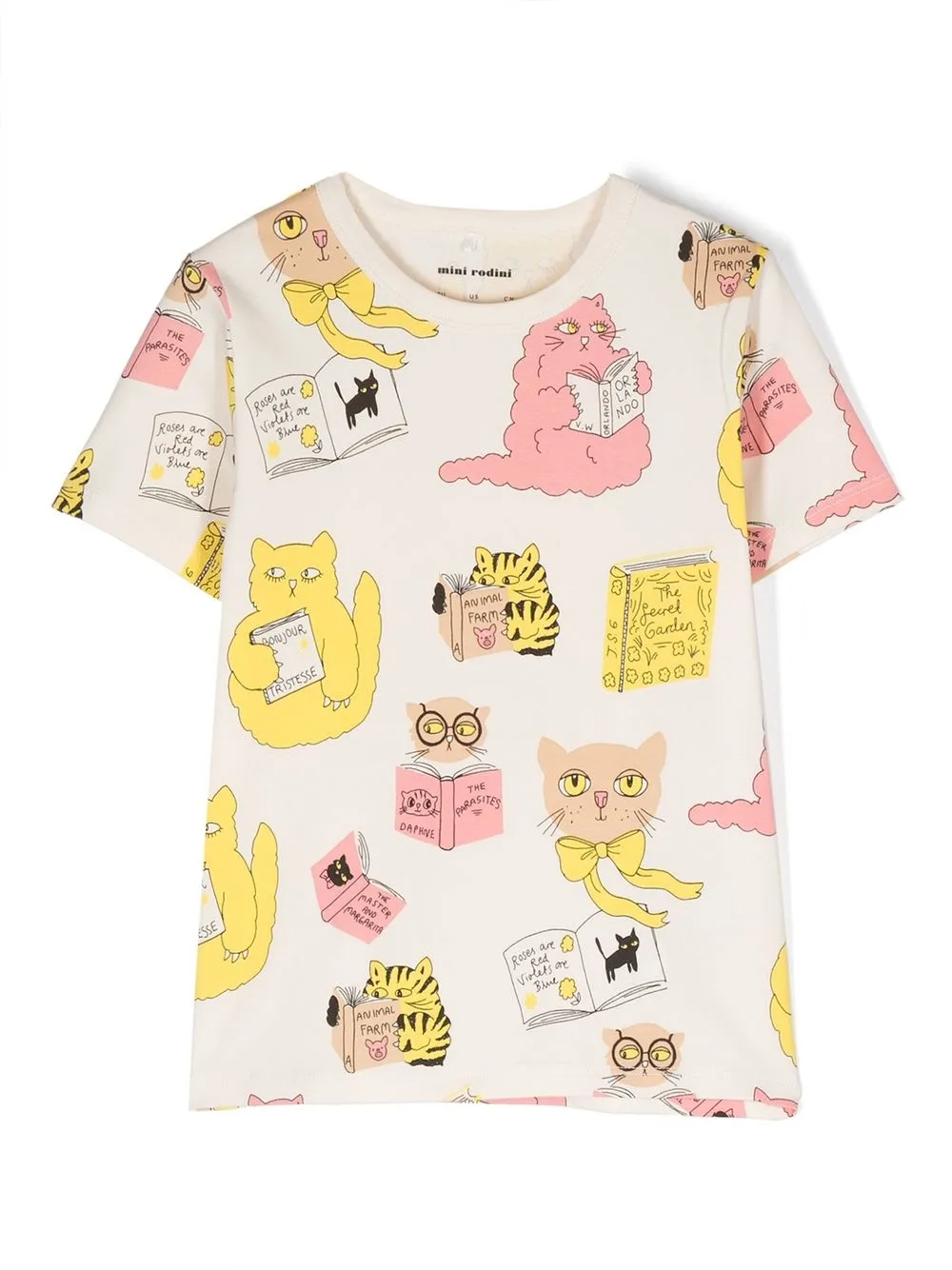 

Mini Rodini cat-print T-shirt - White