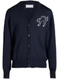 Maison Margiela intarsia-knit wool cardigan - Blue