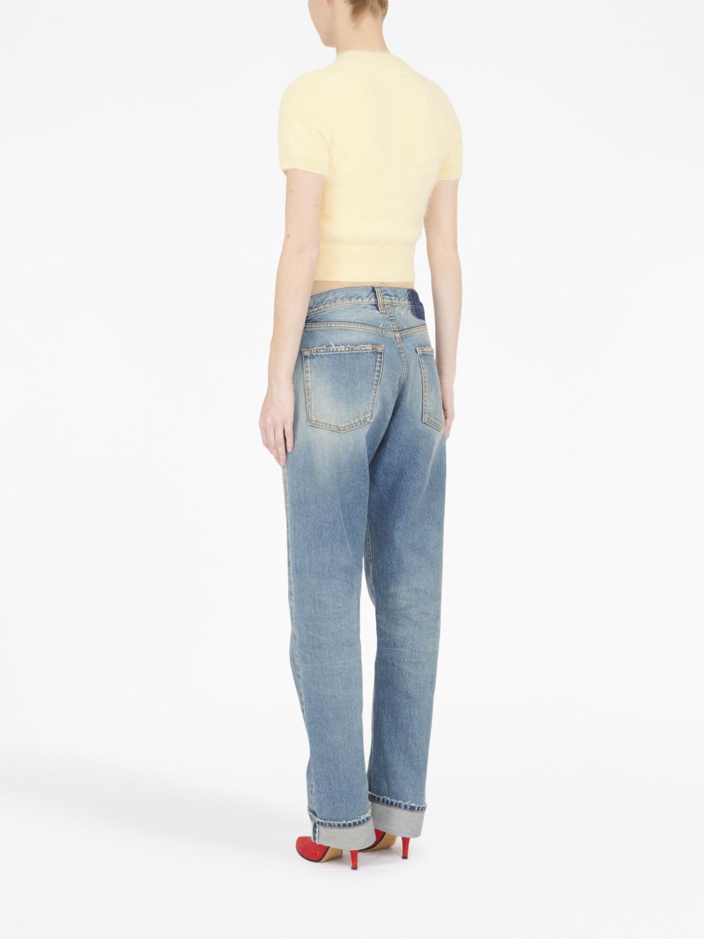 Maison Margiela short-sleeve knitted crop top Women