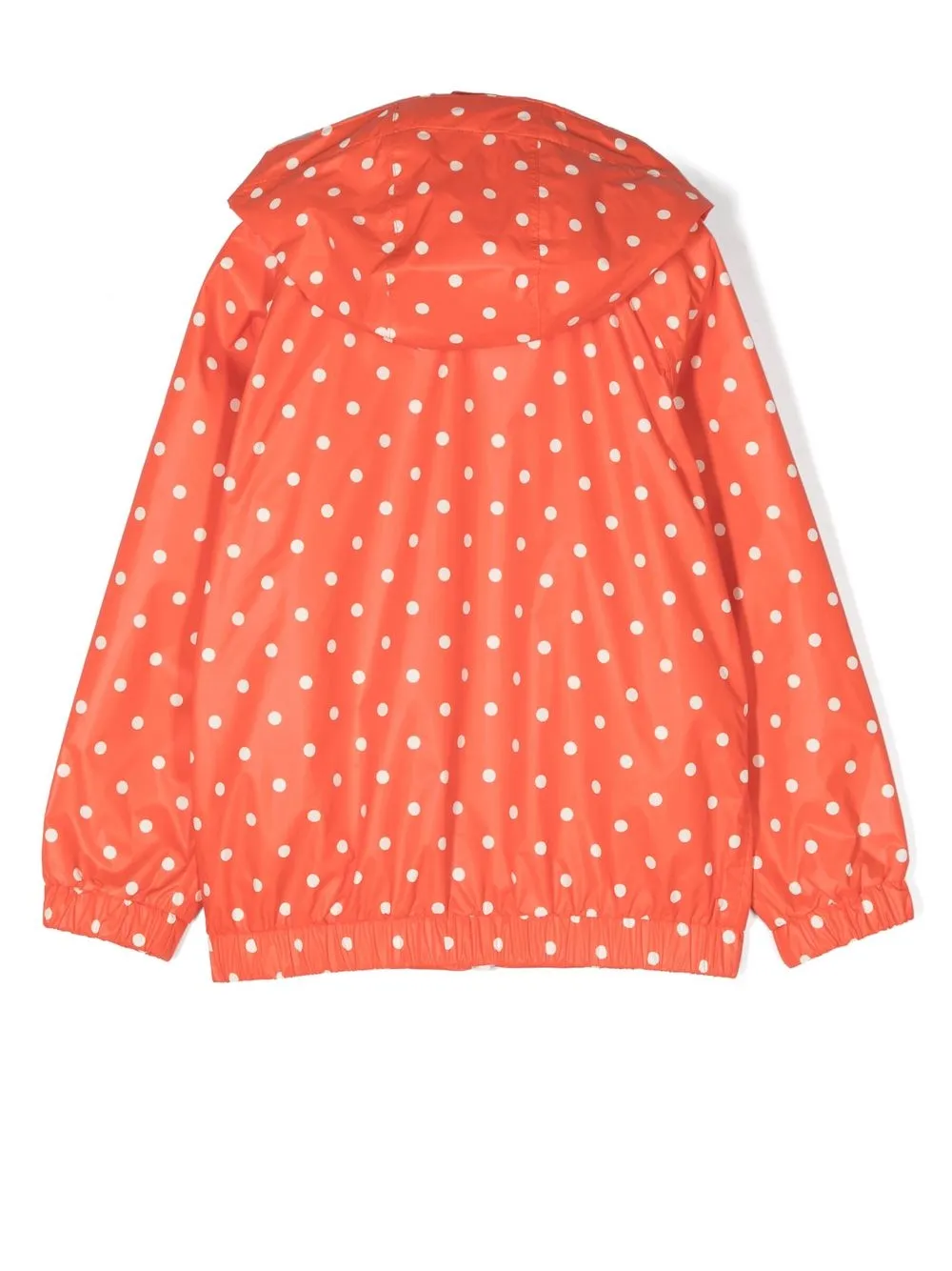 Shop Mini Rodini Dot-print Hooded Jacket In Orange