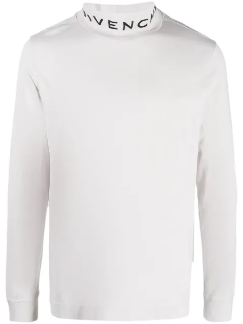 Givenchy logo collar long-sleeved shirt