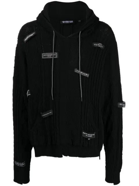 Mostly Heard Rarely Seen hoodie tejida con parche del logo