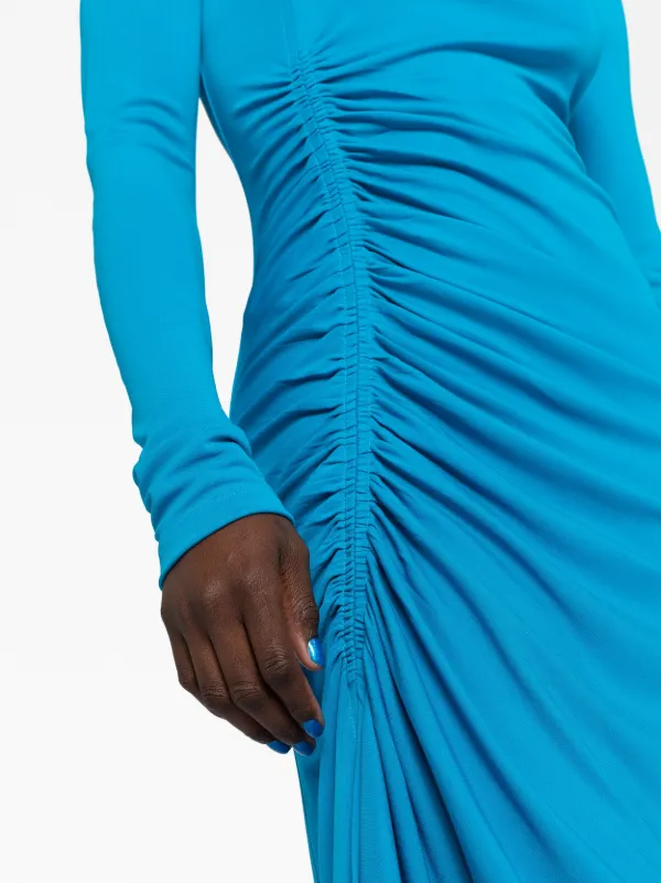 Givenchy long-sleeve Draped Maxi Dress | Blue | FARFETCH