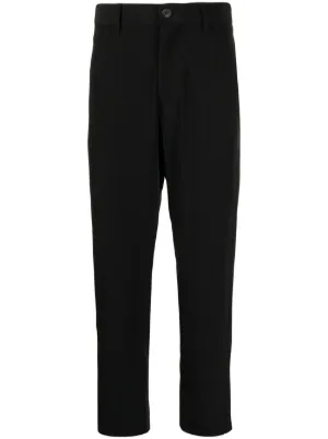 Yohji Yamamoto overlapping-panel straight-leg Trousers | Black