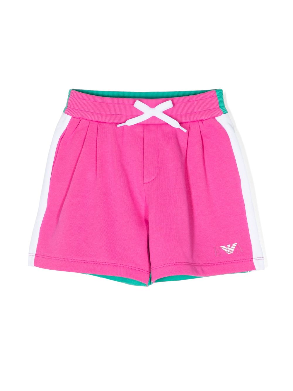 Emporio Armani Kids' Logo-embroidered Print Shorts In Pink