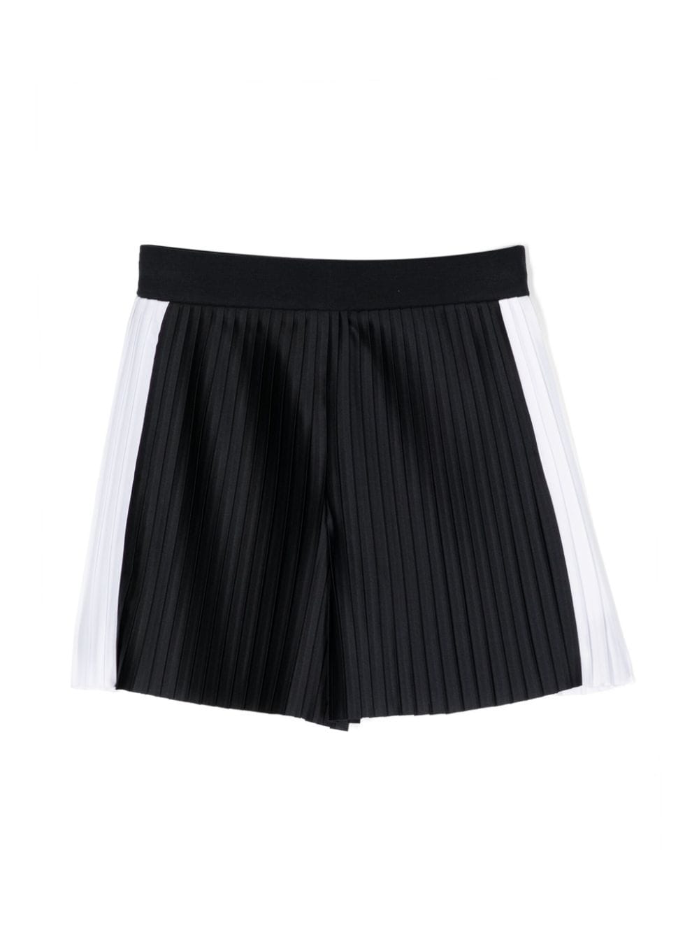 Shop Emporio Armani Contrasting-panel Pleated Shorts In Black