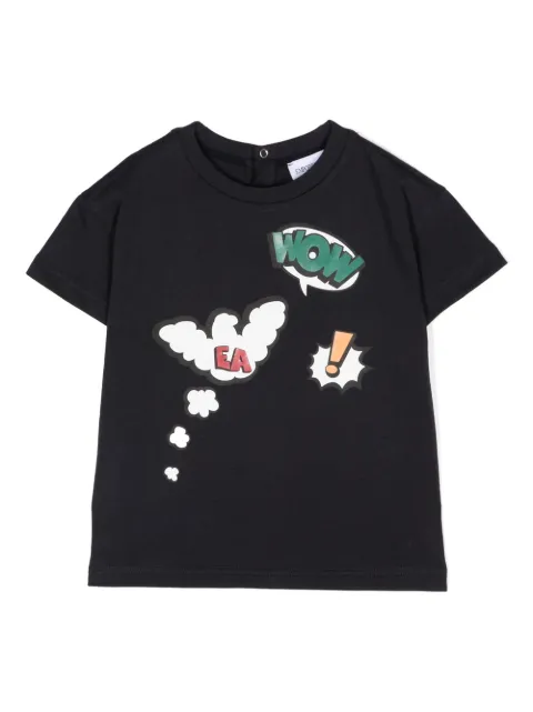 Emporio Armani Kids playera con dibujo animado estampado