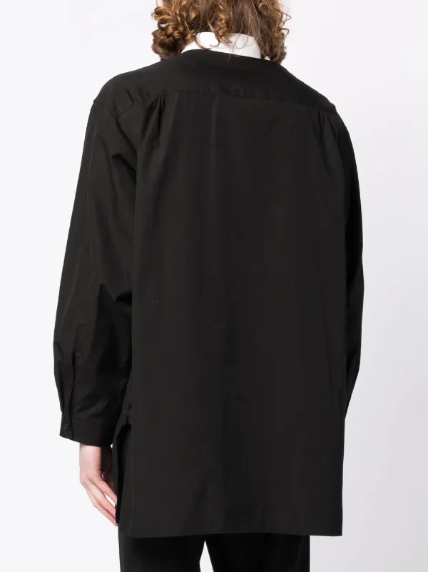 Yohji Yamamoto stacked-collars long-sleeve Shirt | Black
