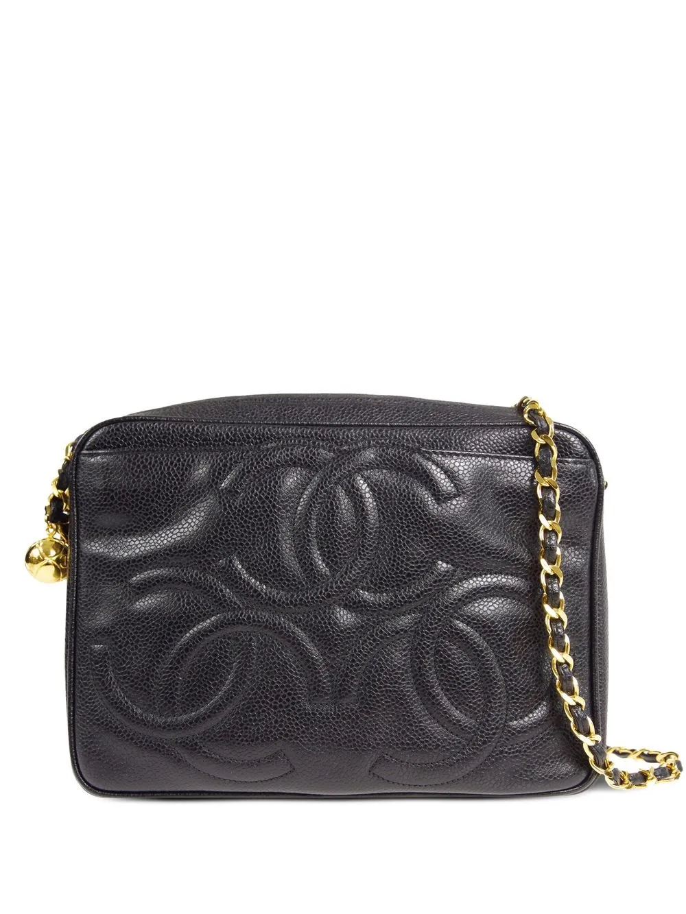 Pre-owned Chanel 1995 Triple Cc Shoulder Bag In Black