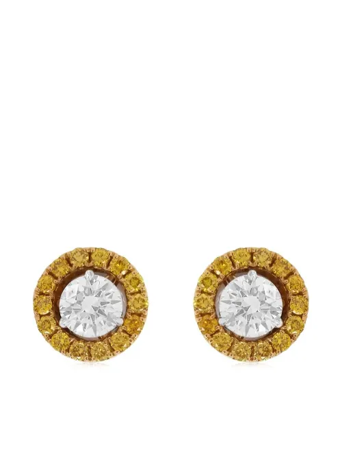 Puces d'oreilles en or blanc 18ct à diamants - HYT Jewelry - Modalova
