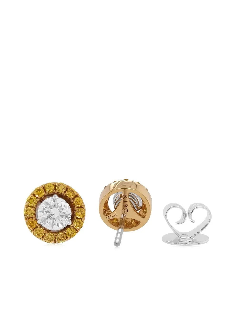 HYT JEWELRY 18KT WHITE GOLD DIAMOND STUD EARRINGS