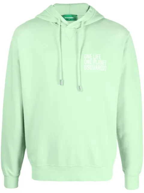 logo-print cotton hoodie