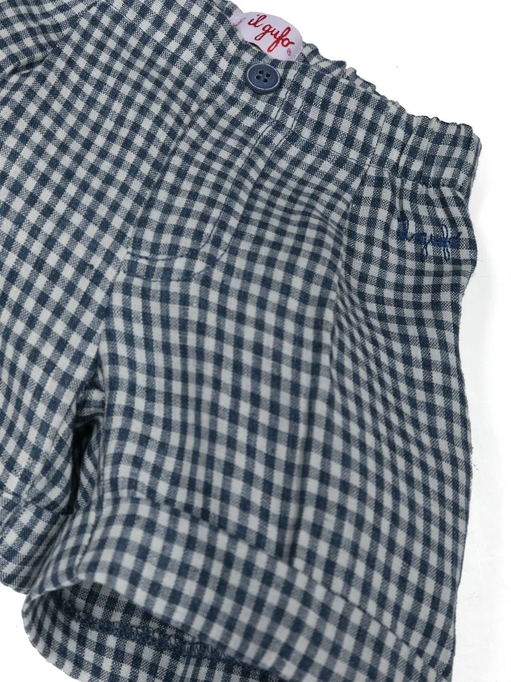 Il Gufo Gingham-check Linen Shorts In Blue