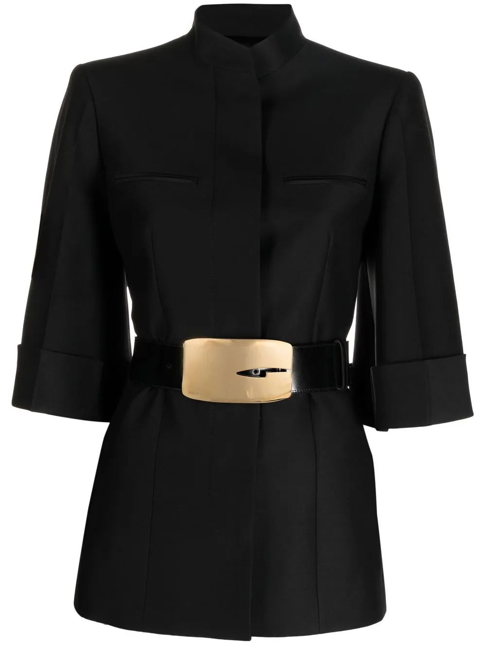 Gucci Soft Wool Silk Jacket In Black