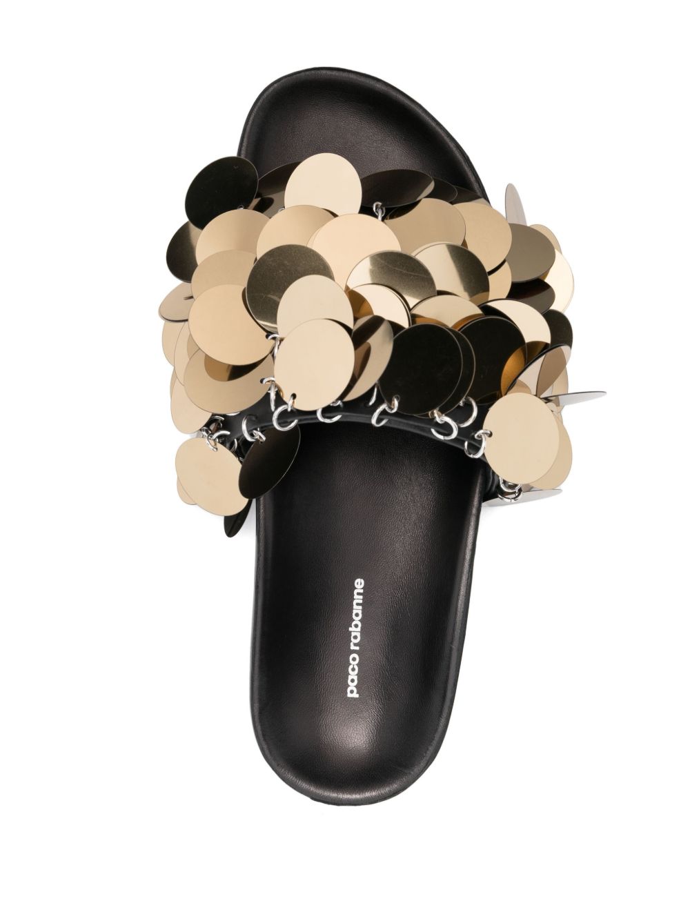 Shop Rabanne Sequin-embellished Slides In Schwarz