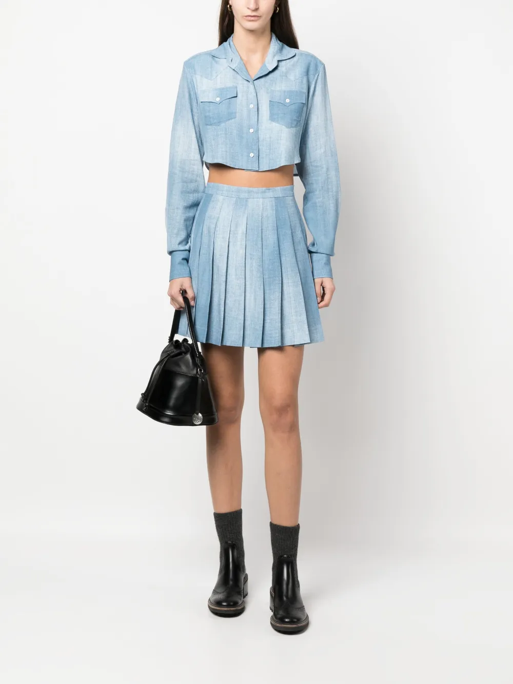 Ermanno Scervino Gerafelde plooirok - Blauw